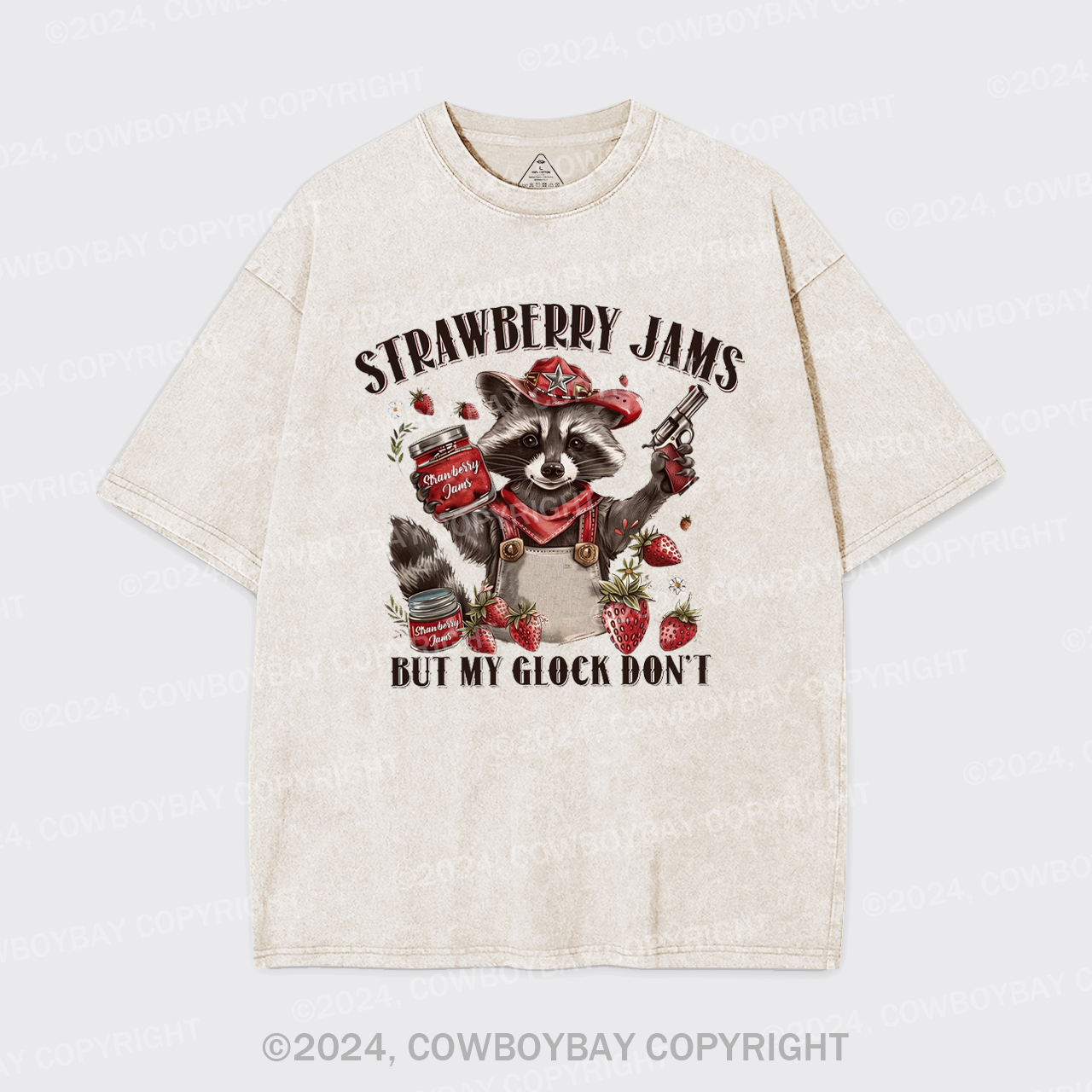 Vintage Strawberry Jams But My Glock Don't Garment-dye Tees