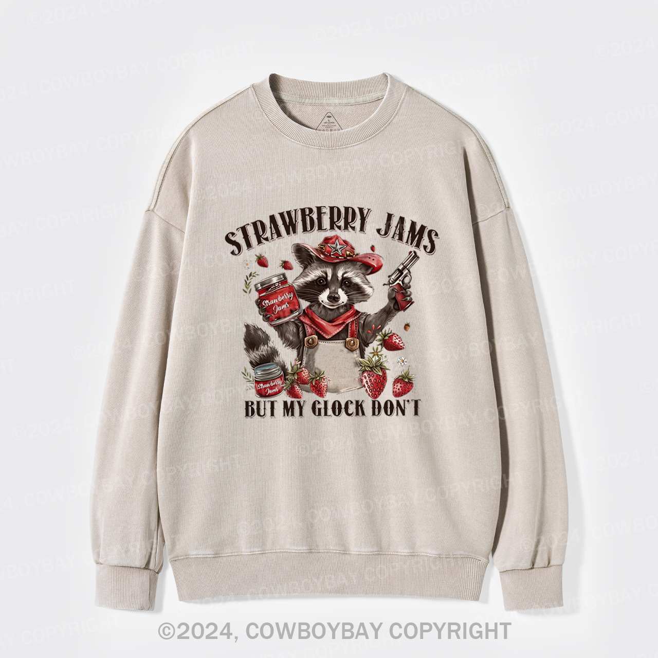 Vintage Strawberry Jams But My Glock Don't Washed Sweatshirts