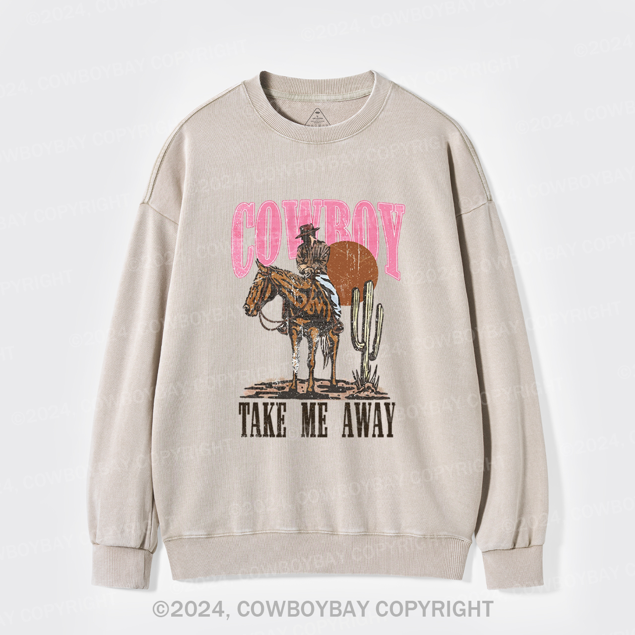 Cowboy Take Me Away Western Washed Sweatshirts