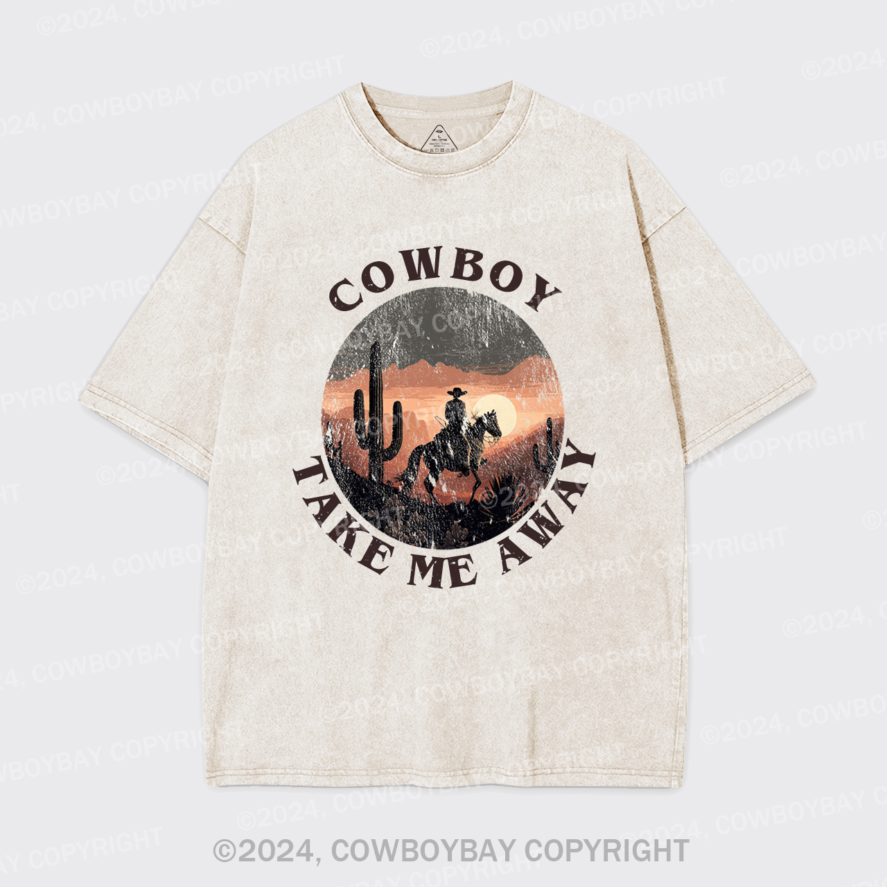 Cowboy Take Me Away Cute Farm Garment-dye Tees