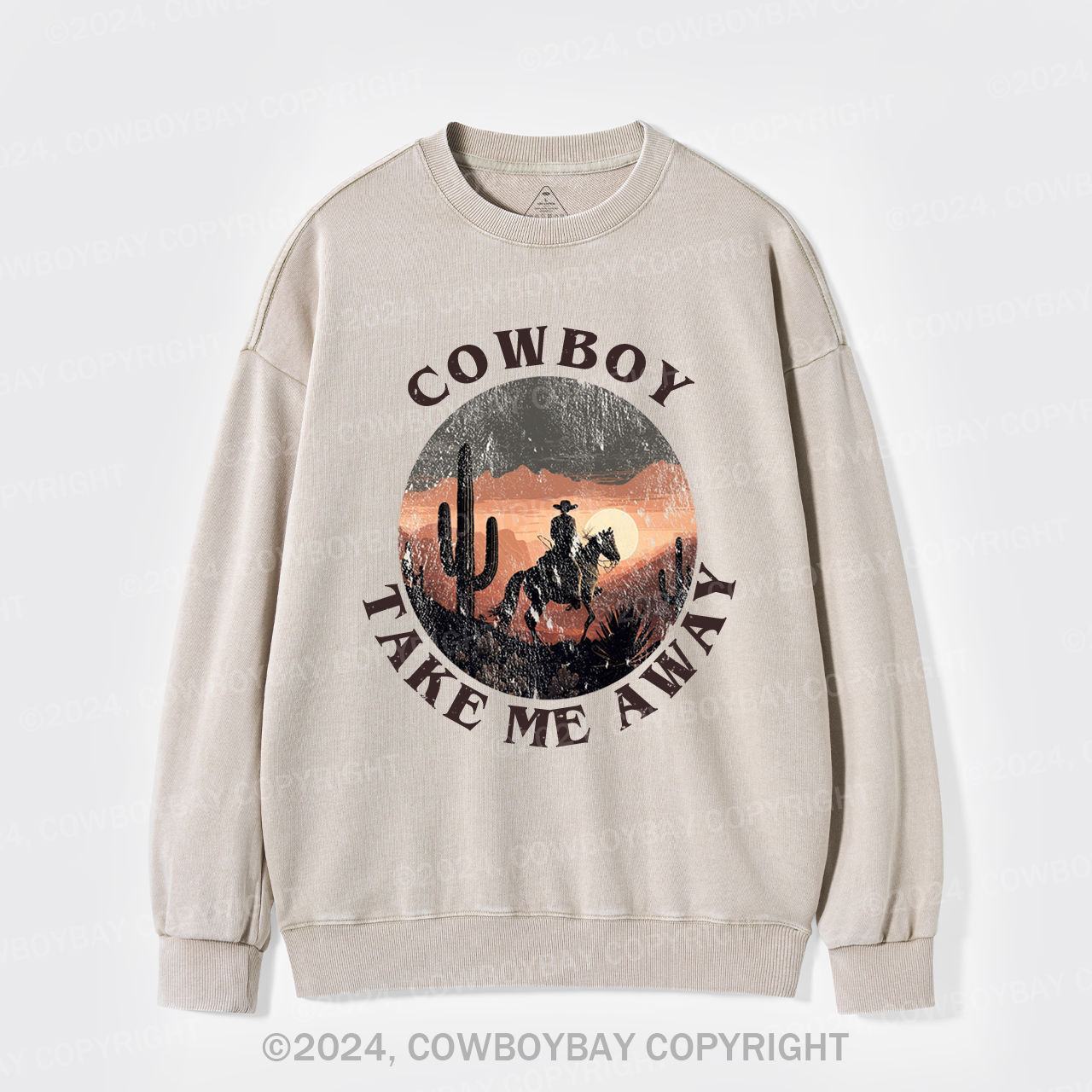 Cowboy Take Me Away Cute Farm Washed Sweatshirts