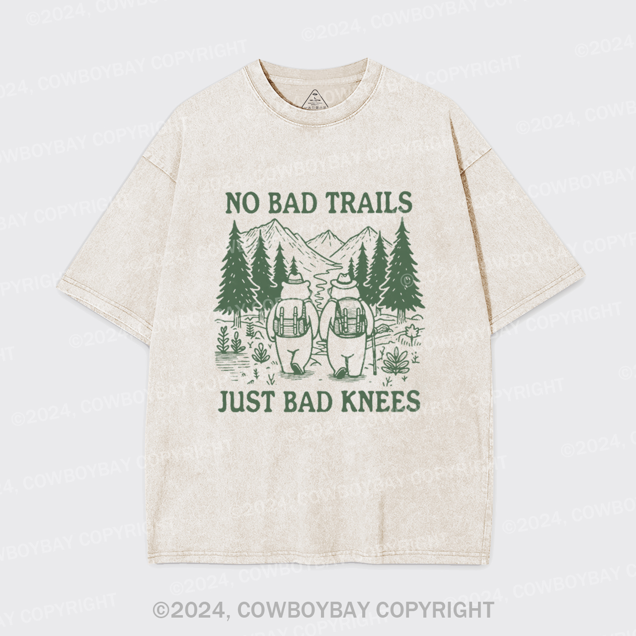 No Bad Trails Just Bad Knees Garment-dye Tees