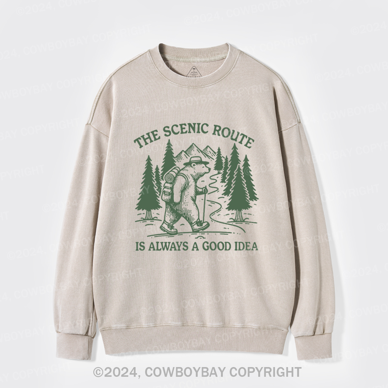 The Scenic Route Is Always A Good Idea Washed Sweatshirts