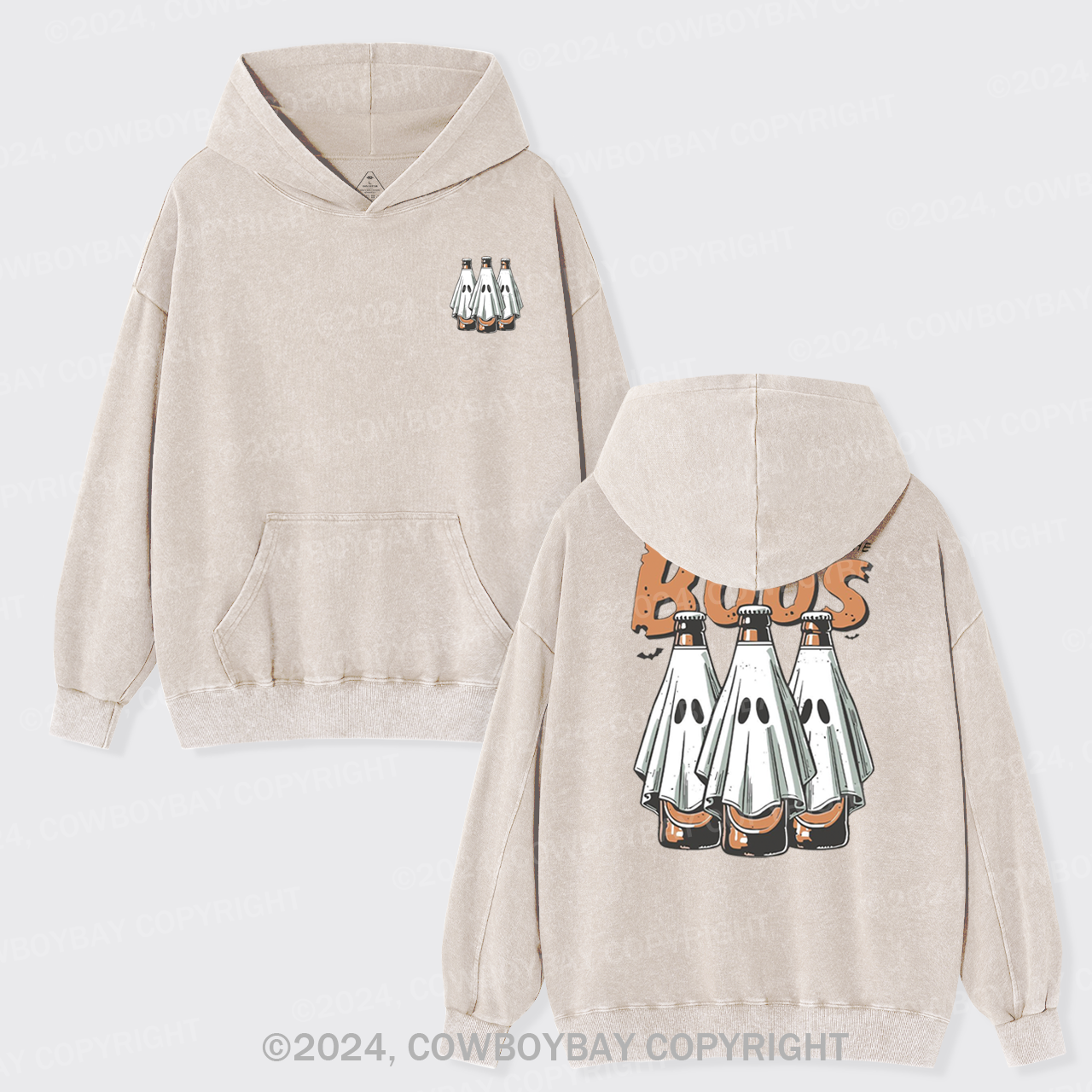 Halloween Just Here For The Boos Garment-Dye Hoodies