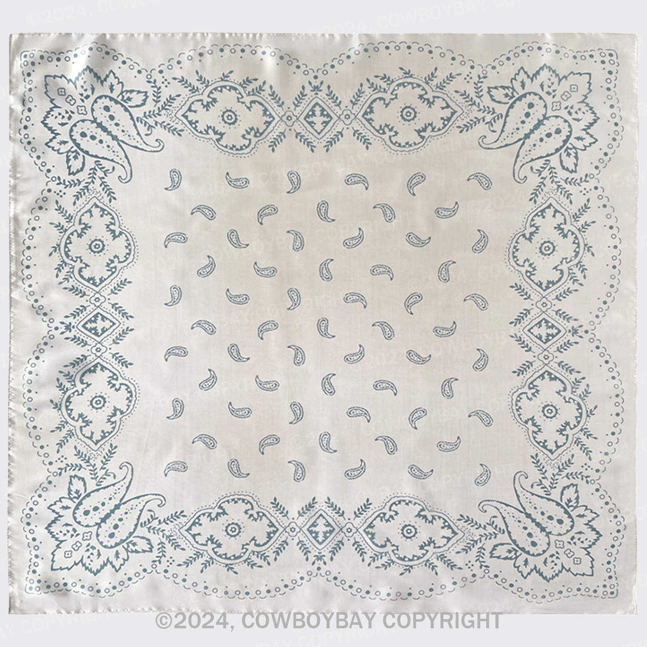 White Silk Square Bandana
