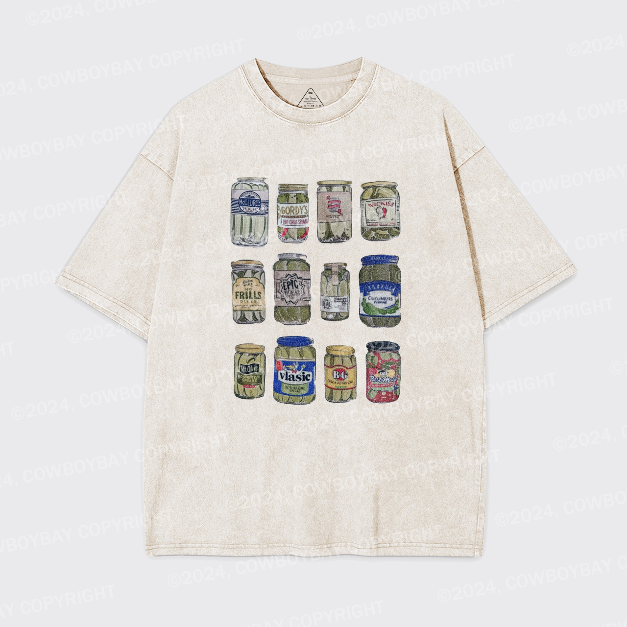 Vintage Canned Pickles Funny Garment-dye Tees