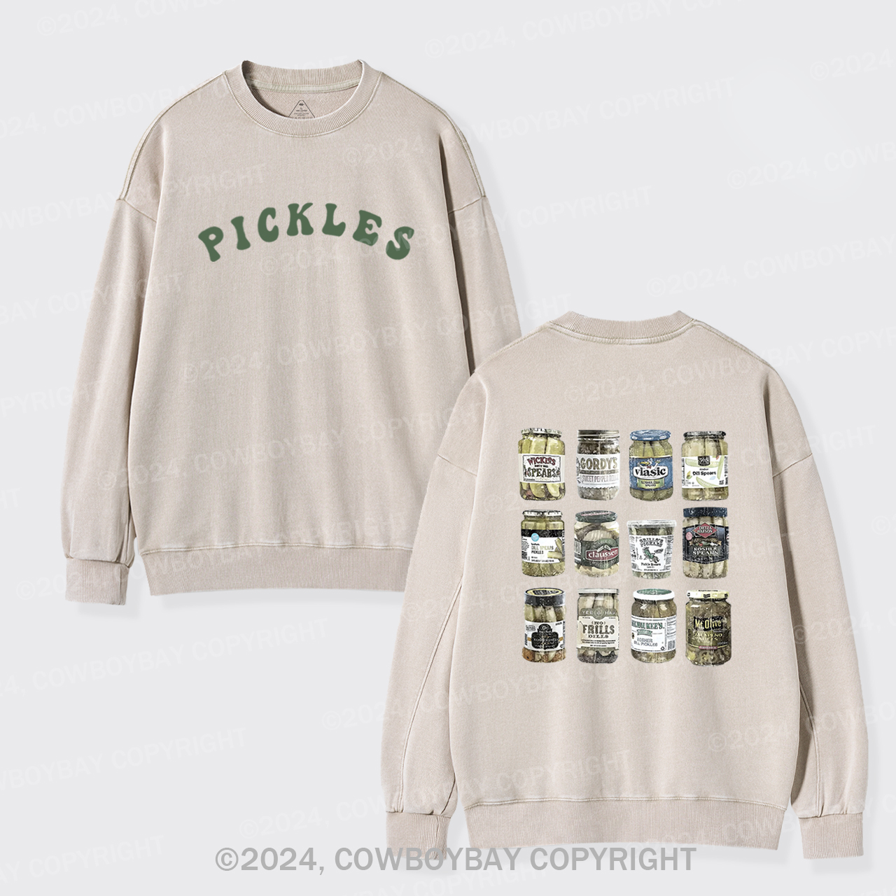 Canned Pickles Lovers Vintage Washed Sweatshirts