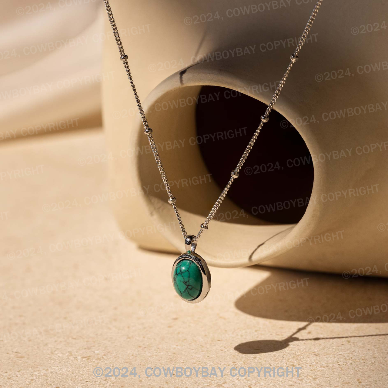 Natural Turquoise Pendant Necklace