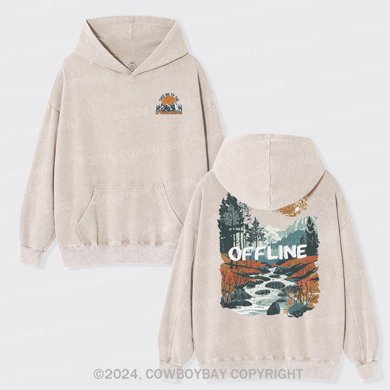 Hiking In The Mountains Garment-Dye Hoodies