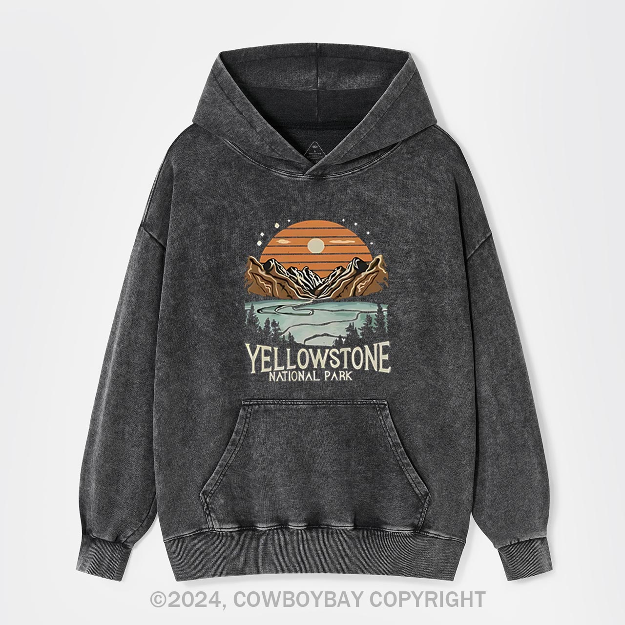 Retro Yellowstone National Park Garment-Dye Hoodies
