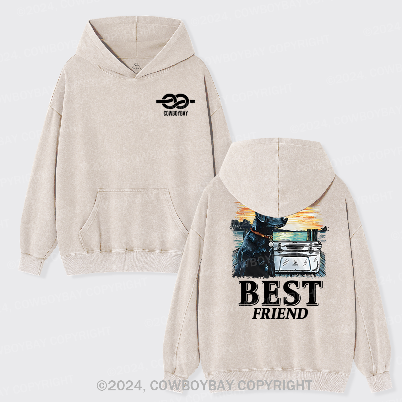 With Best Friend Garment-Dye Hoodies