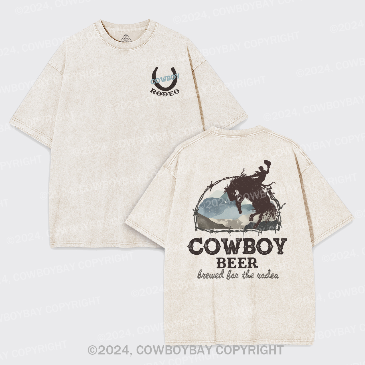 Beers Brewed for The Cowboy Rodeo Garment-dye Tees