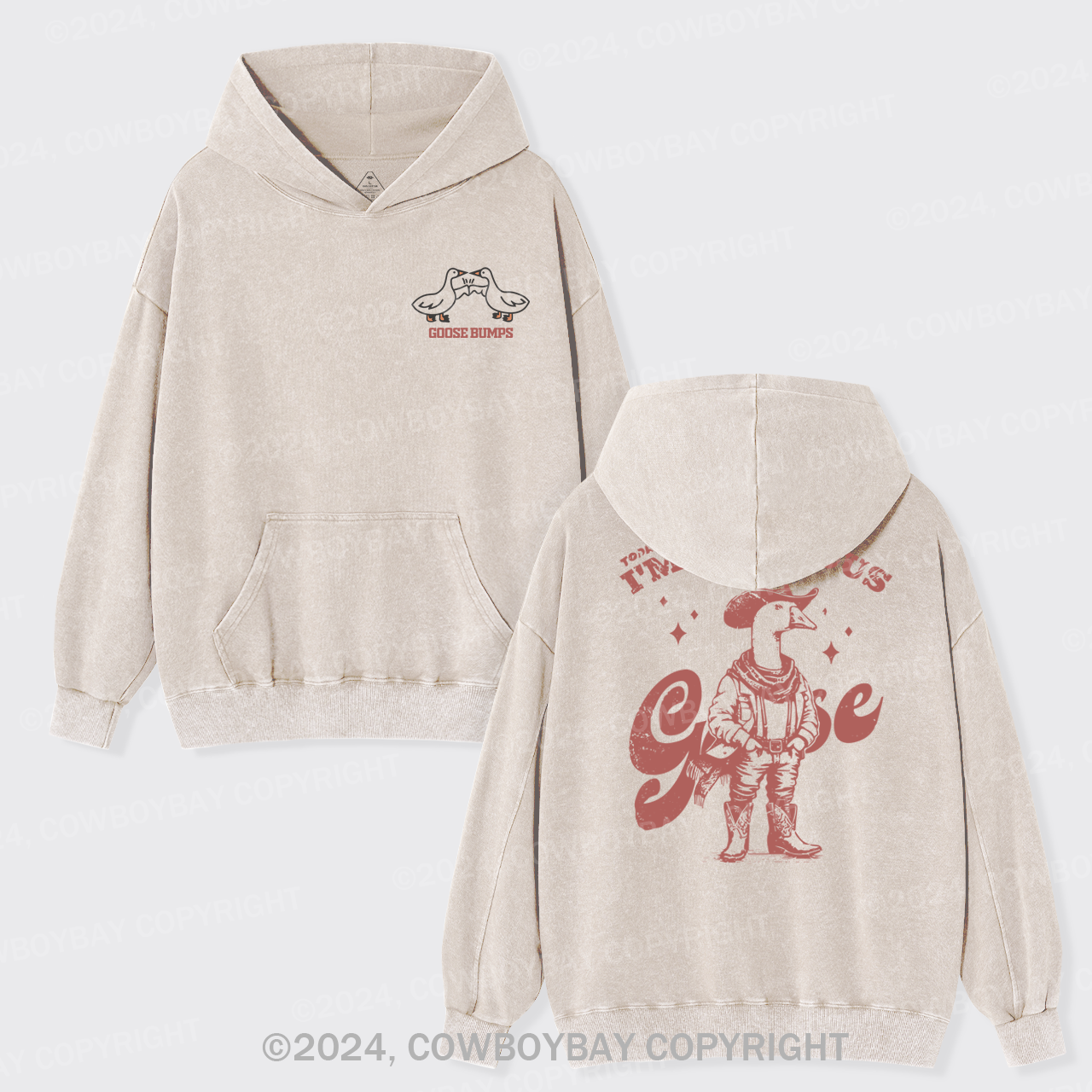 Today I'm A Serious Goose Garment-Dye Hoodies