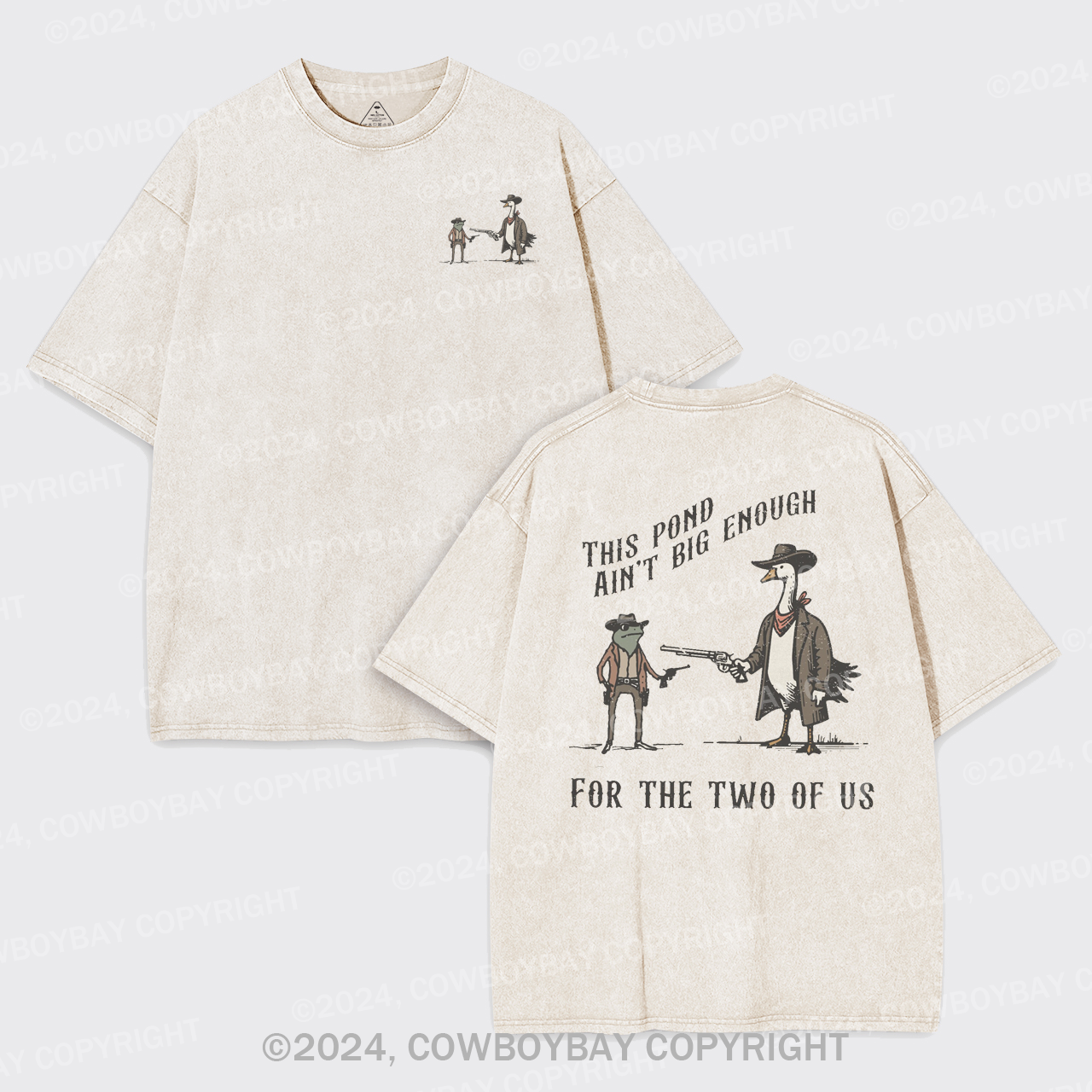 Vintage Silly Goose And Frog Garment-dye Tees