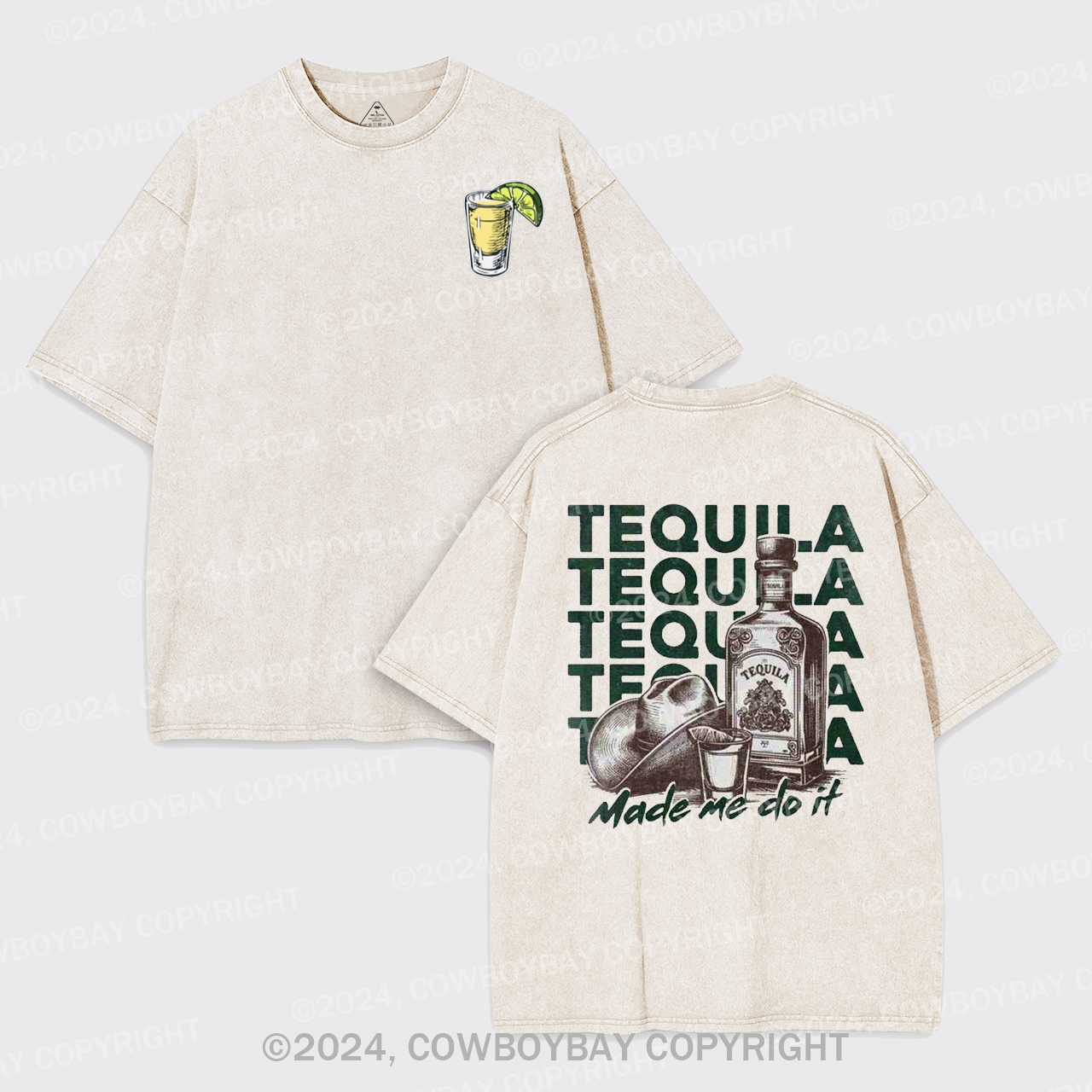 Cute Tequila Shot Lover Garment-dye Tees