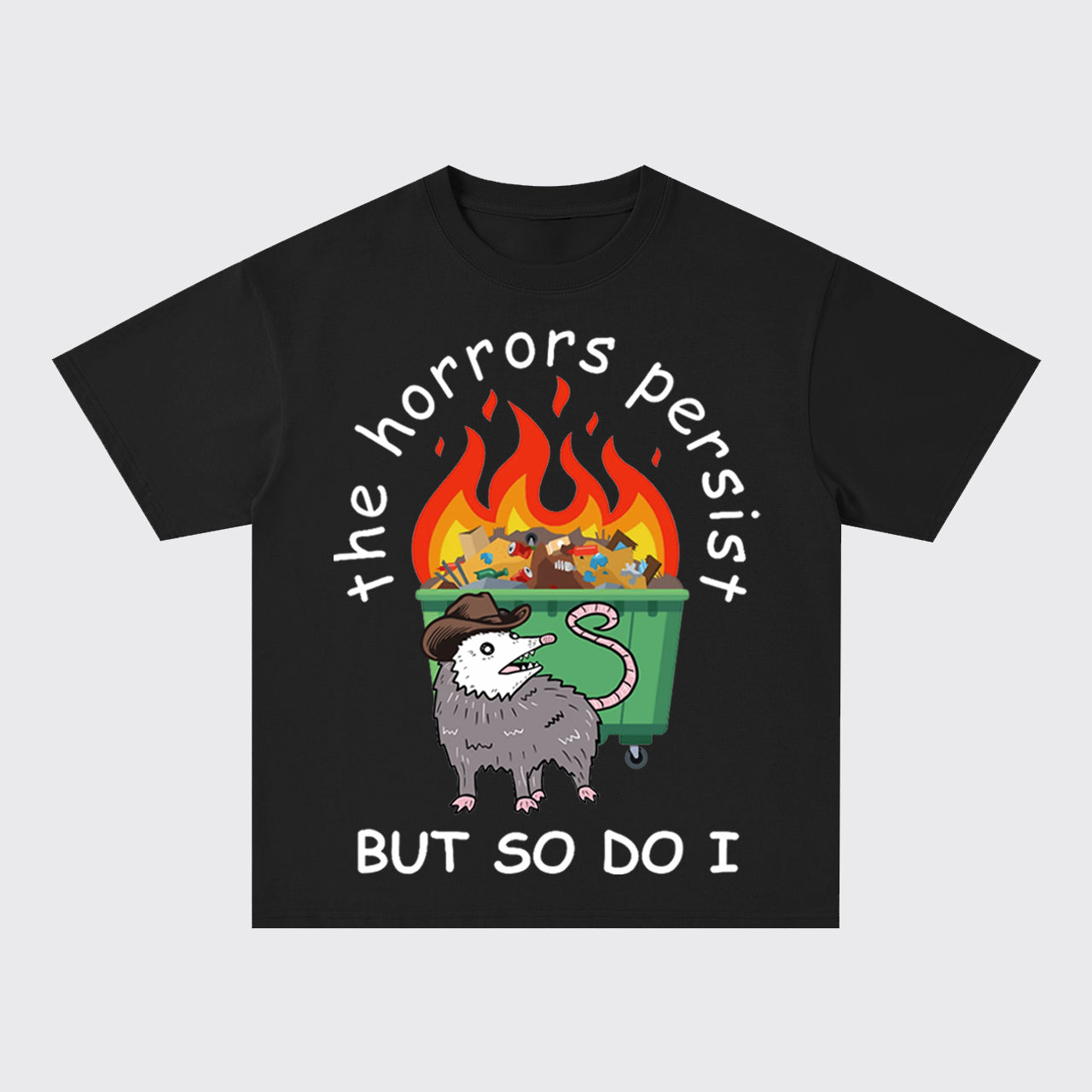 Persistent Opossum in Front of Dumpster Oversize T-Shirts