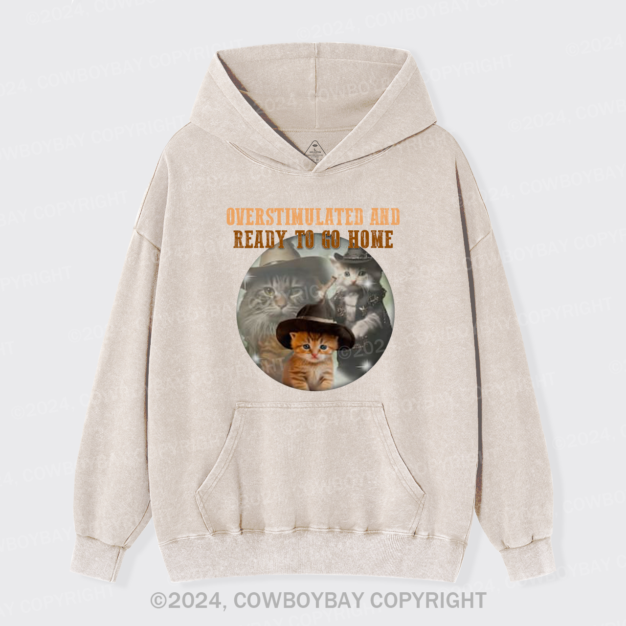 Overstimulated And Ready To Go Home Garment-Dye Hoodies