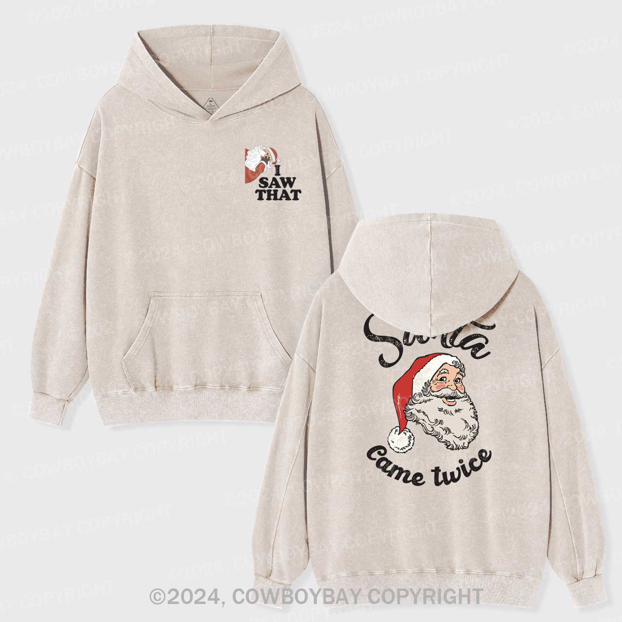 Angry Santa I Saw That Garment-Dye Hoodies