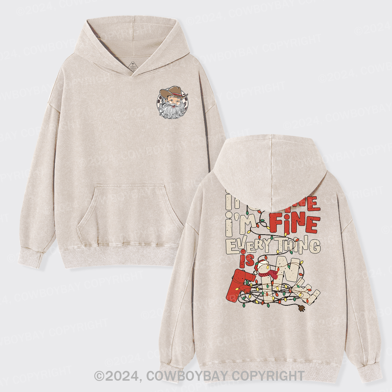 It's Fine. I'm Fine. Everything Is Fine Garment-Dye Hoodies