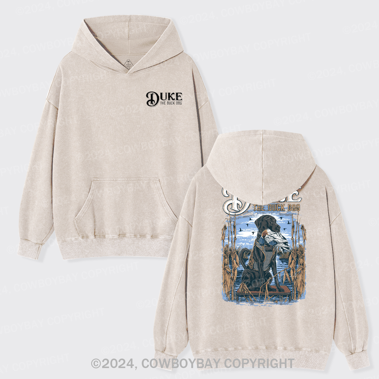 Duke The Duck Dog Garment-Dye Hoodies