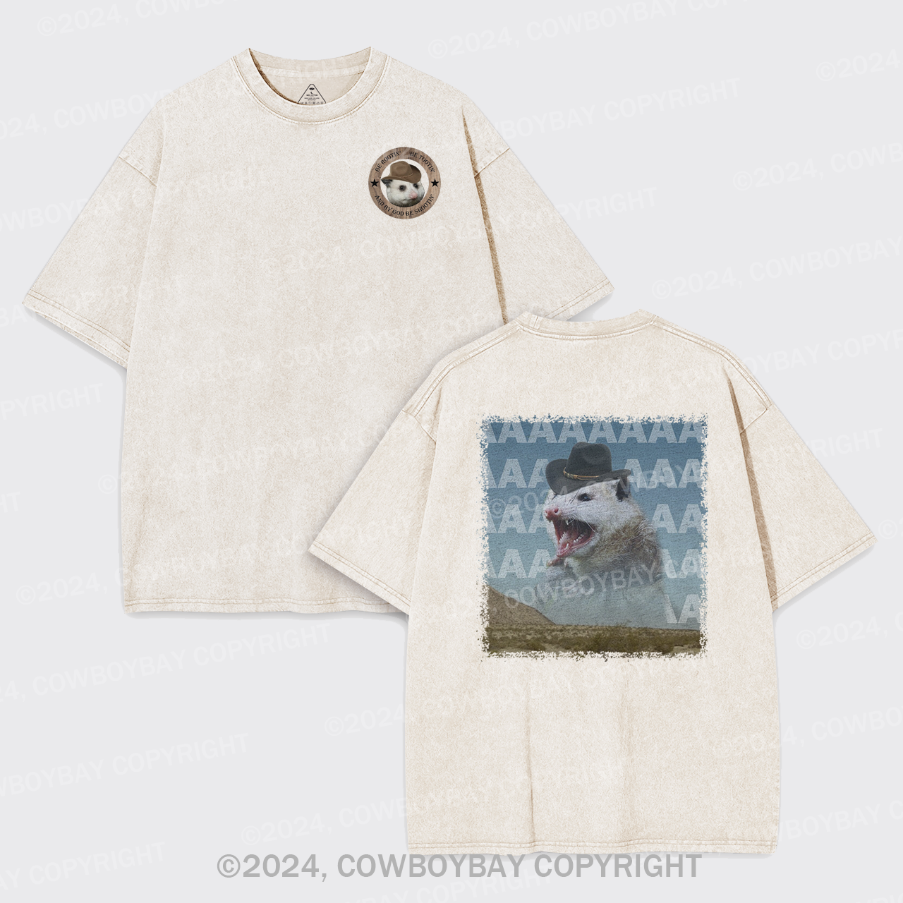 Be Rootin Be Tootin Be Shootin Possum Garment-dye Tees