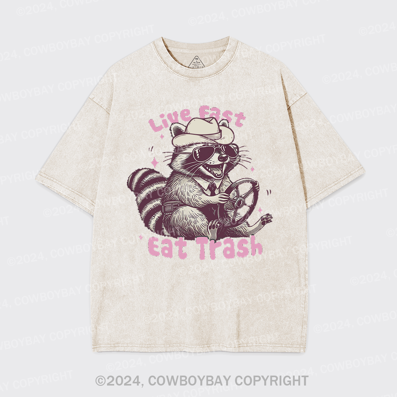 Live Fast Eat Trash Raccoon Garment-dye Tees