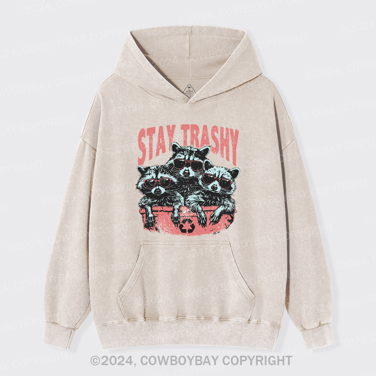 Raccoon Stay Trashy Garment-Dye Hoodies