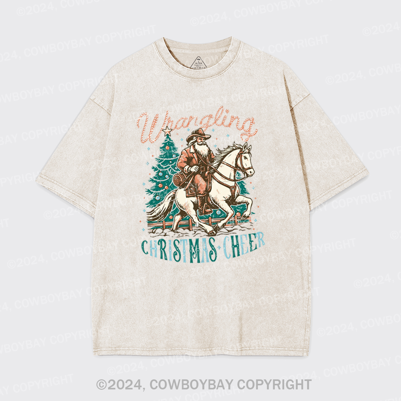 Western Christmas Santa Garment-dye Tees
