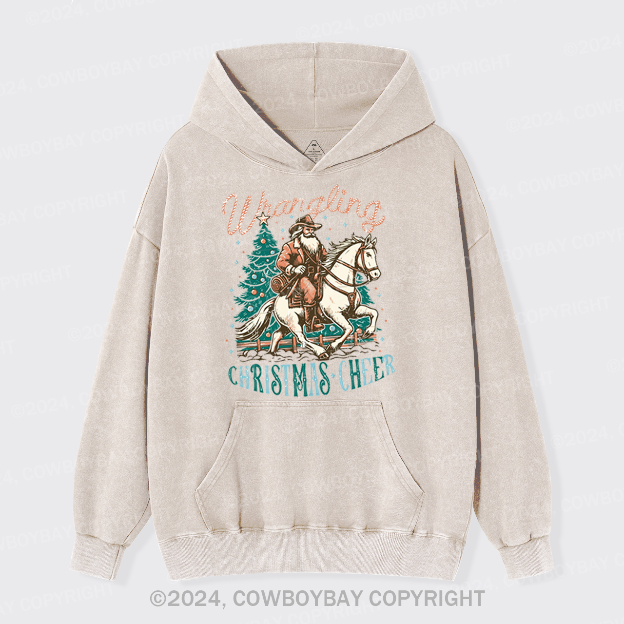 Western Christmas Santa Garment-Dye Hoodies