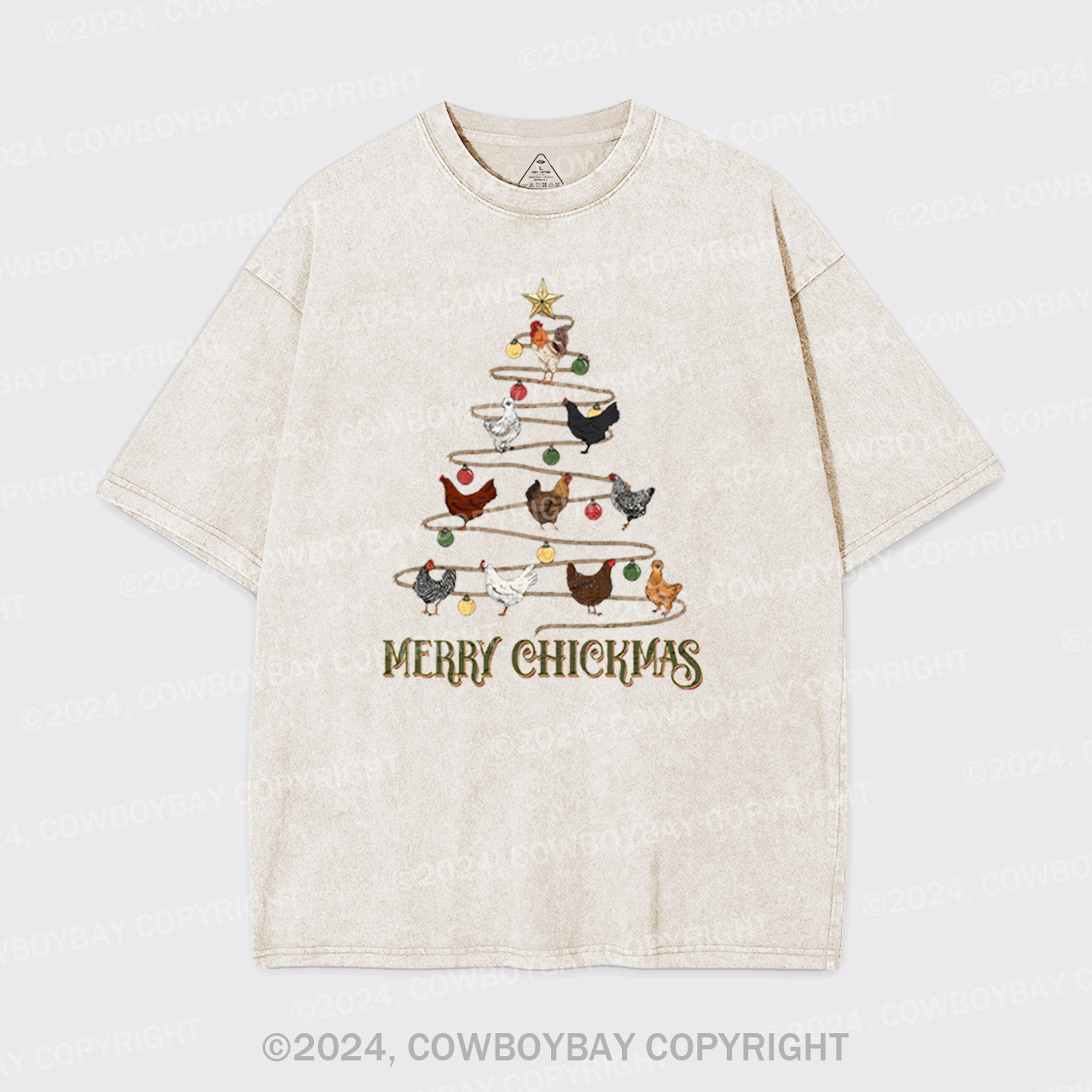 Christmas Chicken Vintage Garment-dye Tees