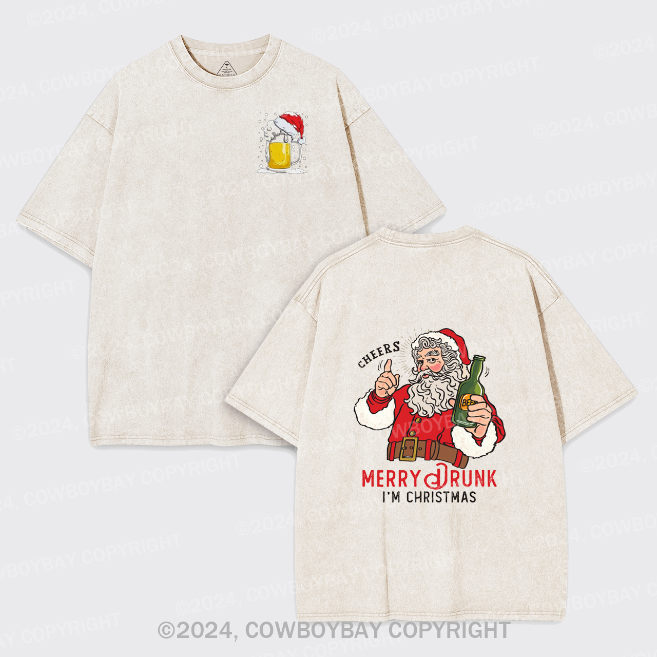 Merry Drunk,I'm Christmas-Santa Garment-dye Tees