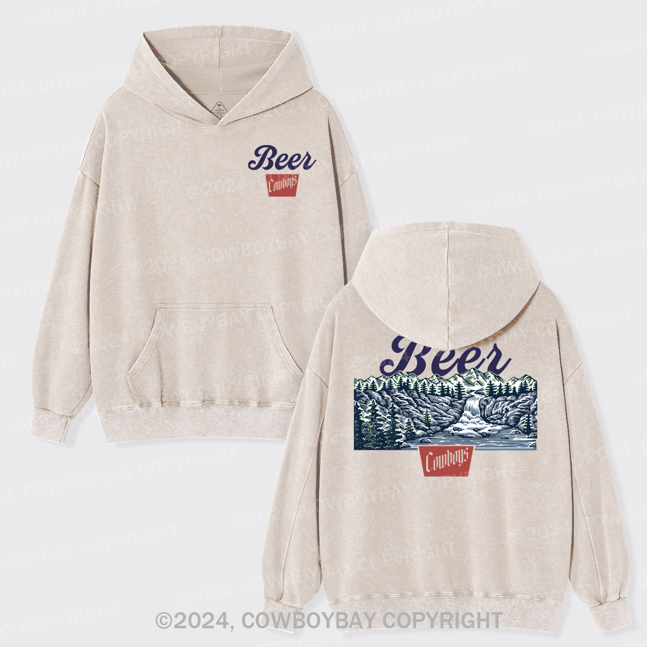 Beer Cowboys Garment-Dye Hoodies