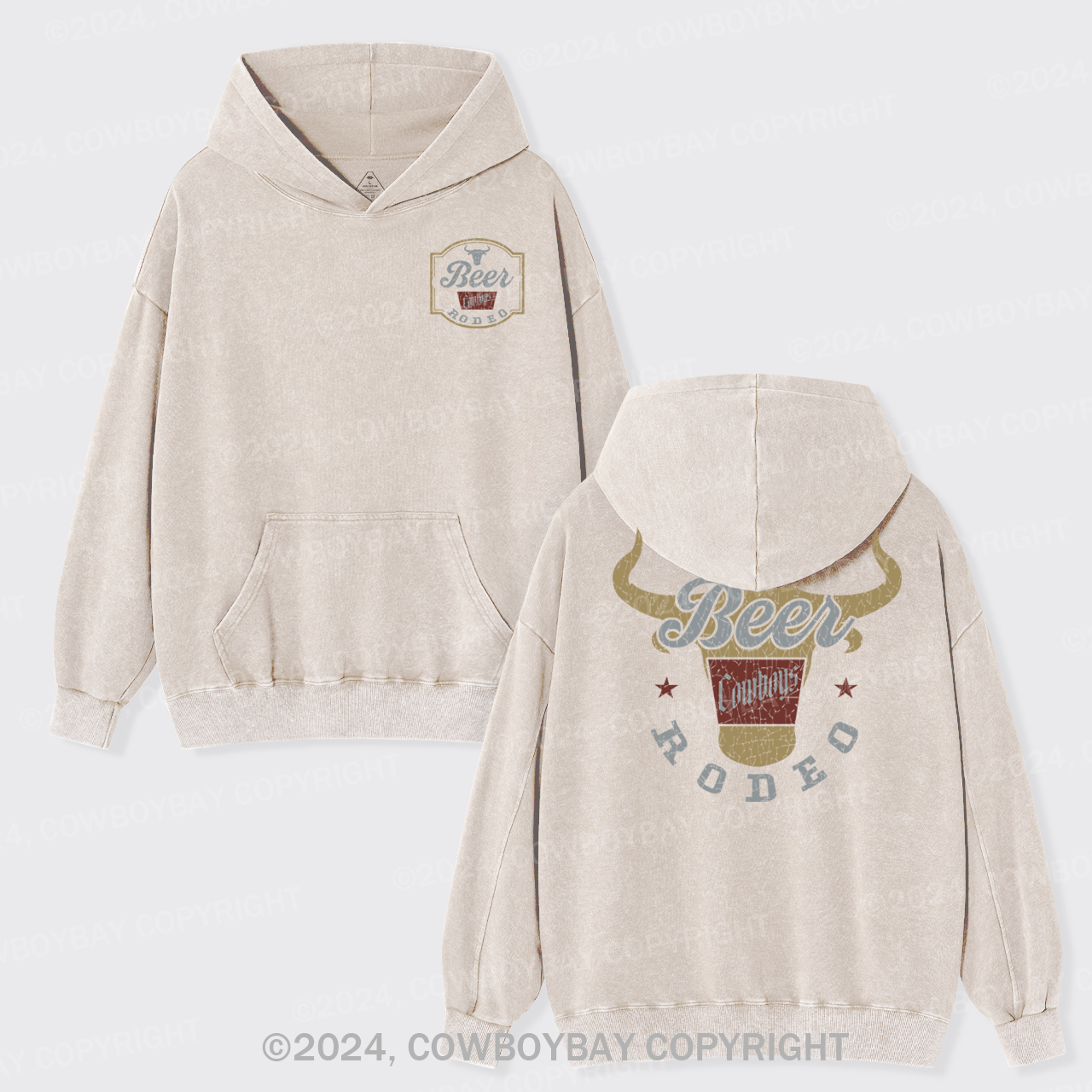 New Beer Rodeo Cowboys Garment-Dye Hoodies