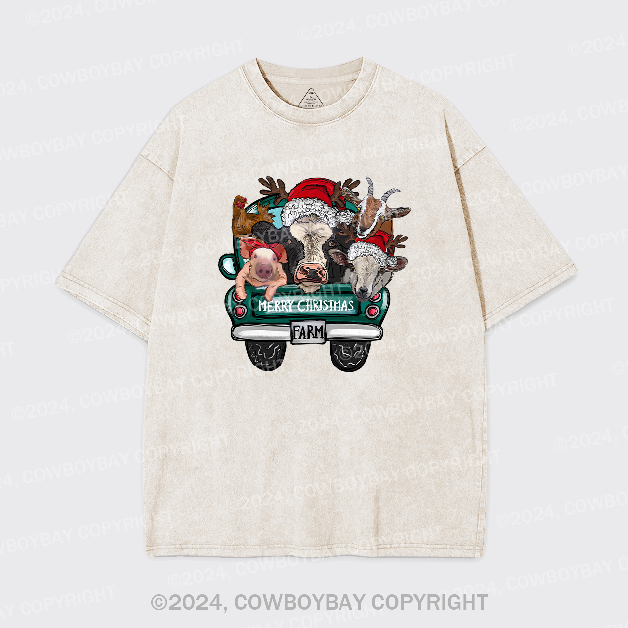 Attend A Christmas Party With Three Farm Pets Garment-dye Tees