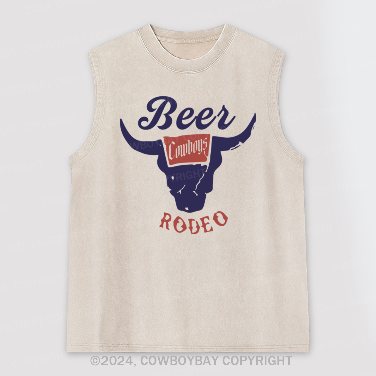 Retro Beer Rodeo Inspired Washed Tanks