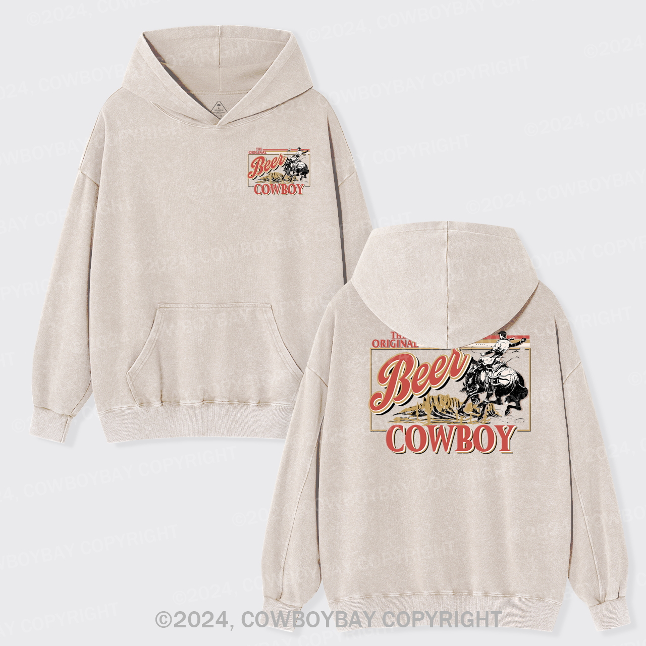 The Original Cowboy Men's Beer Garment-Dye Hoodies