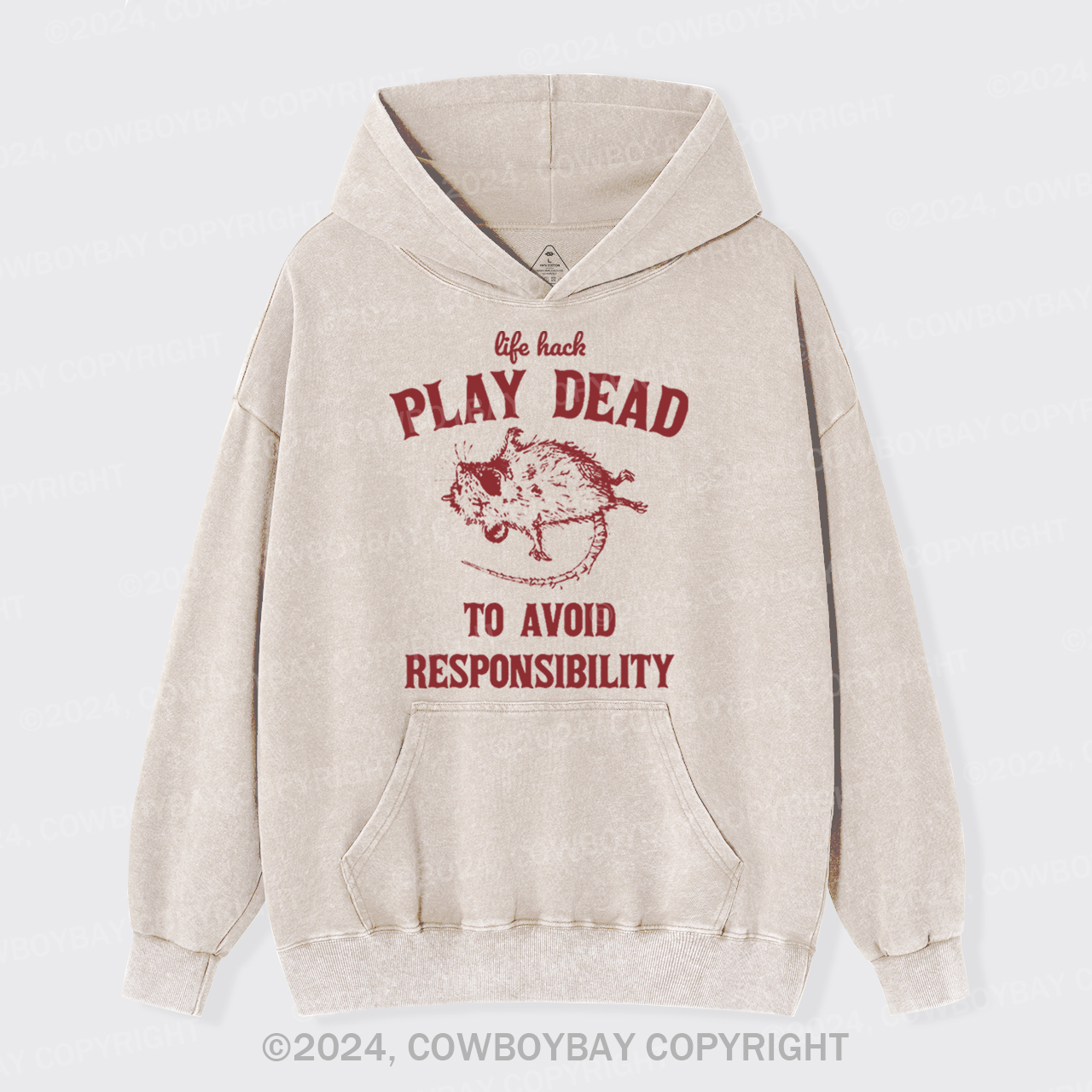 Life Hack: Play Dead To Avoid Responsability Garment-Dye Hoodies