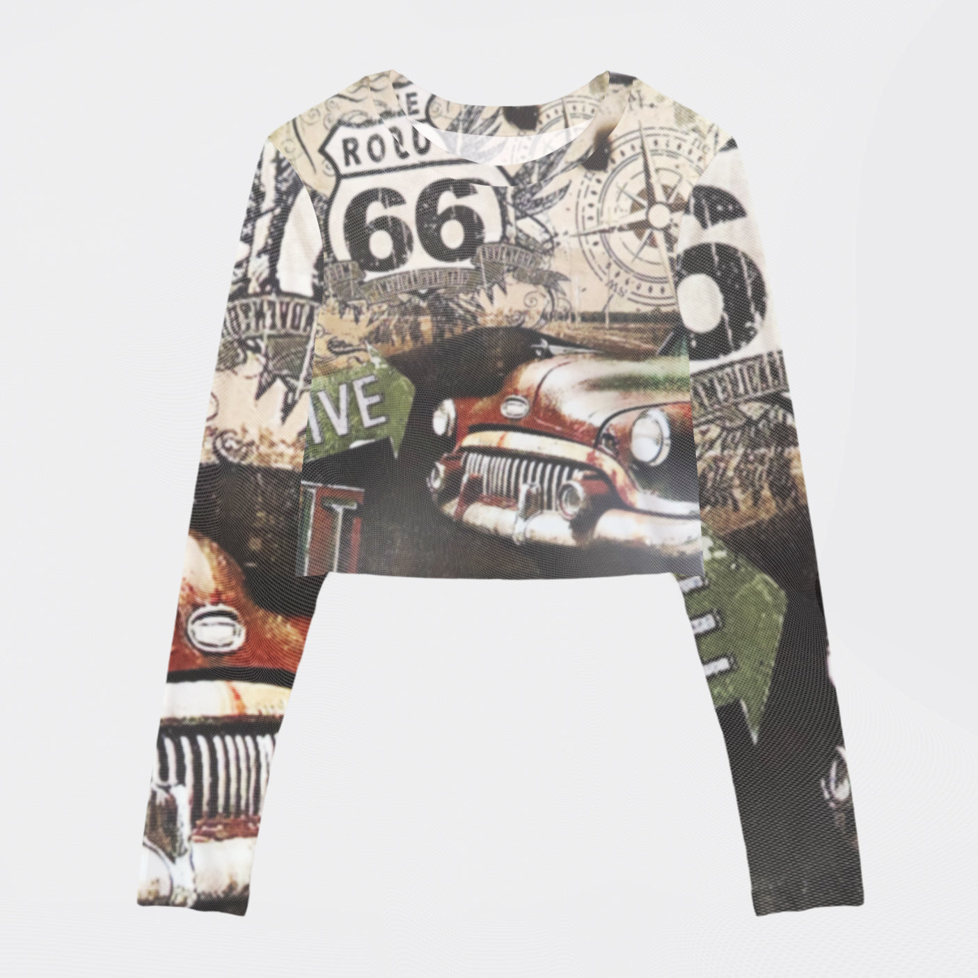 Route 66 Mesh Crop Long Sleeves