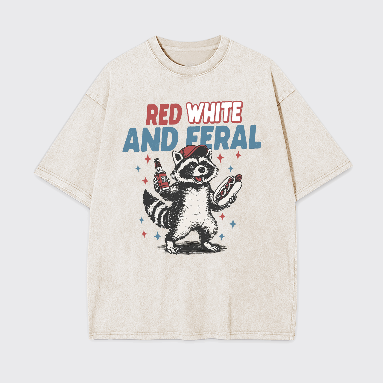 Funny Raccoon-Humorous 4th Of July Garment-dye Tees