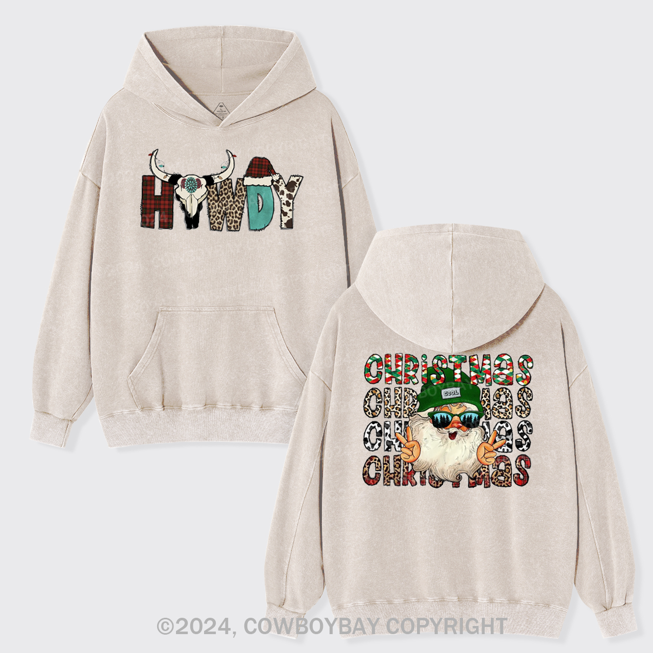 Cool Christmas Garment-Dye Hoodies