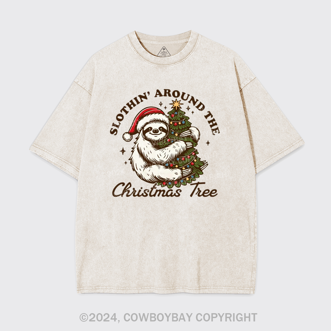 Slothin Around The Christmas Tree Garment-dye Tees