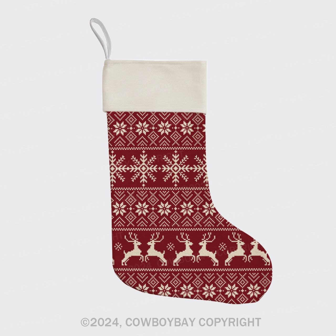 Personalized Name Winter Elk Christmas Stocking