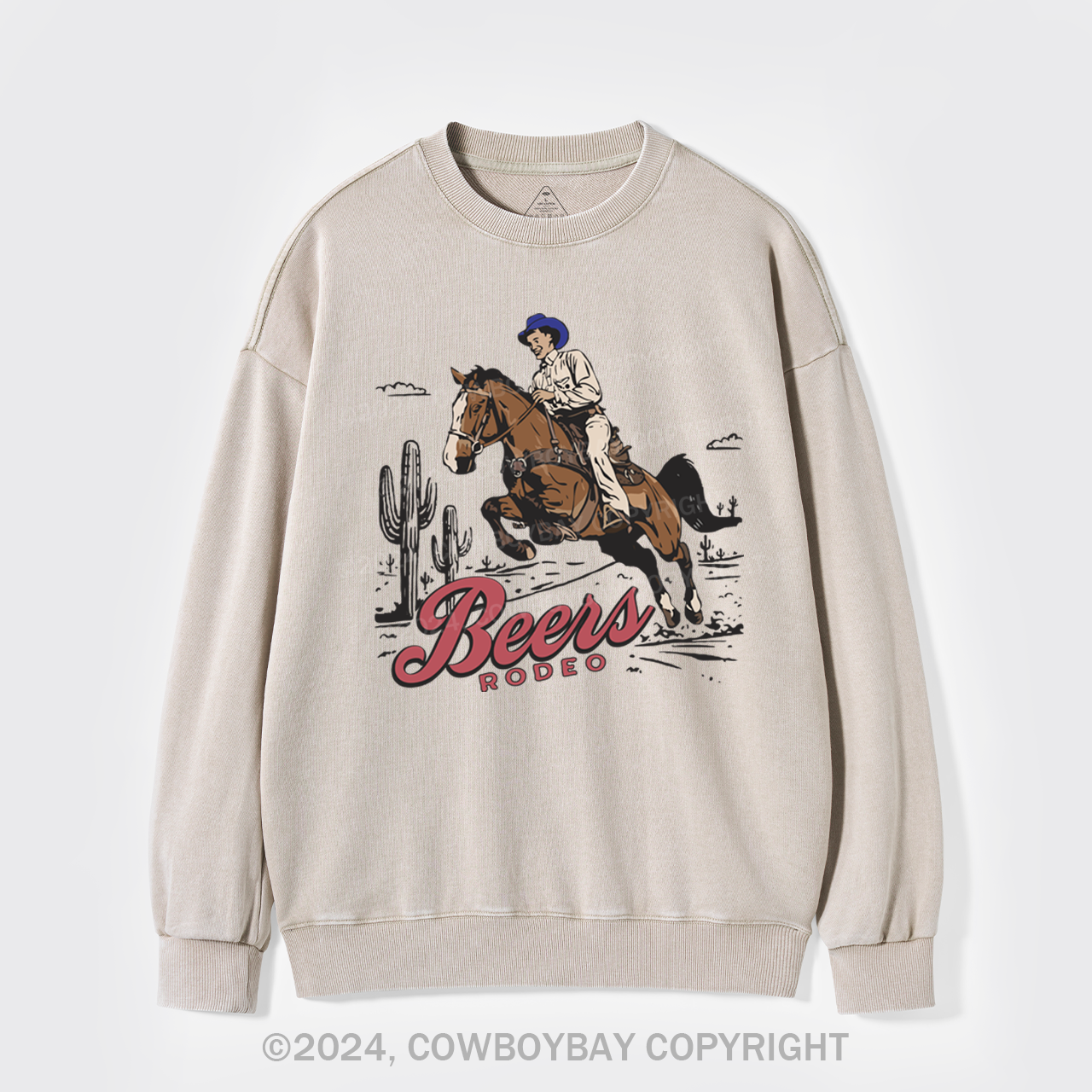 Vintage 90s Beers Retro Cowboy Washed Sweatshirts