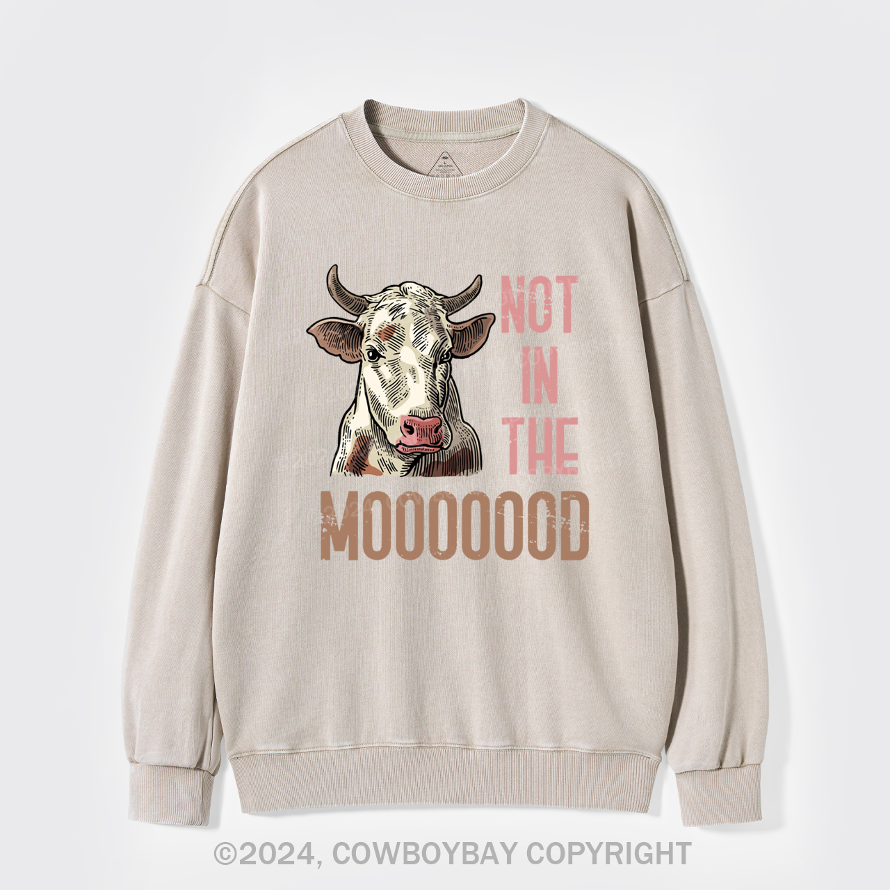 Funny Farmer Quote Cow Washed Sweatshirts