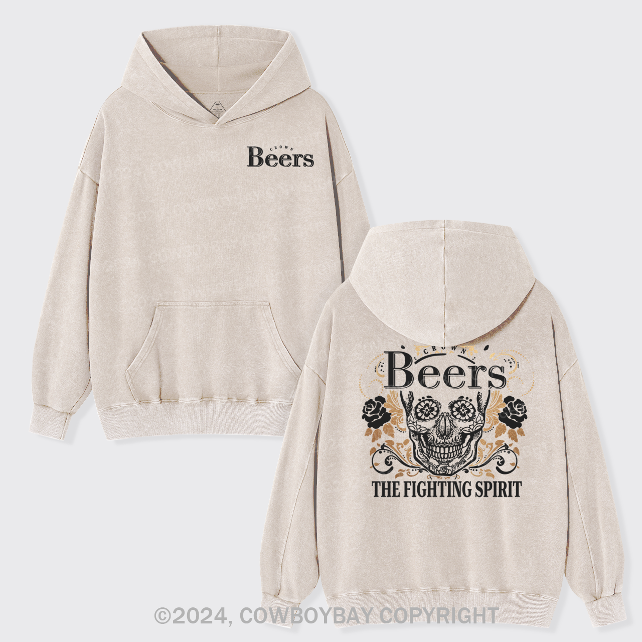Beer Fighting Spirit Garment-Dye Hoodies