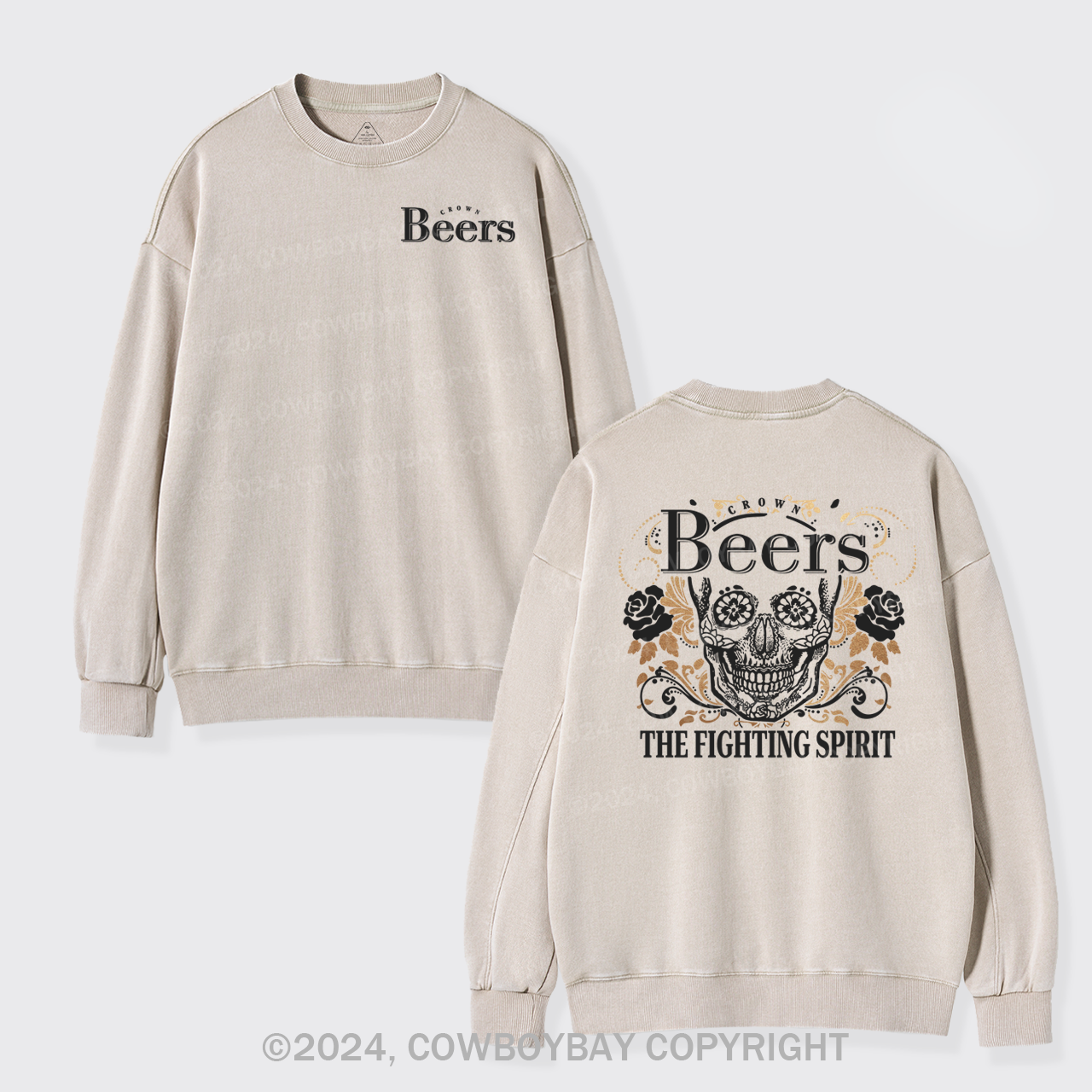 Beer Fighting Spirit Washed Sweatshirts