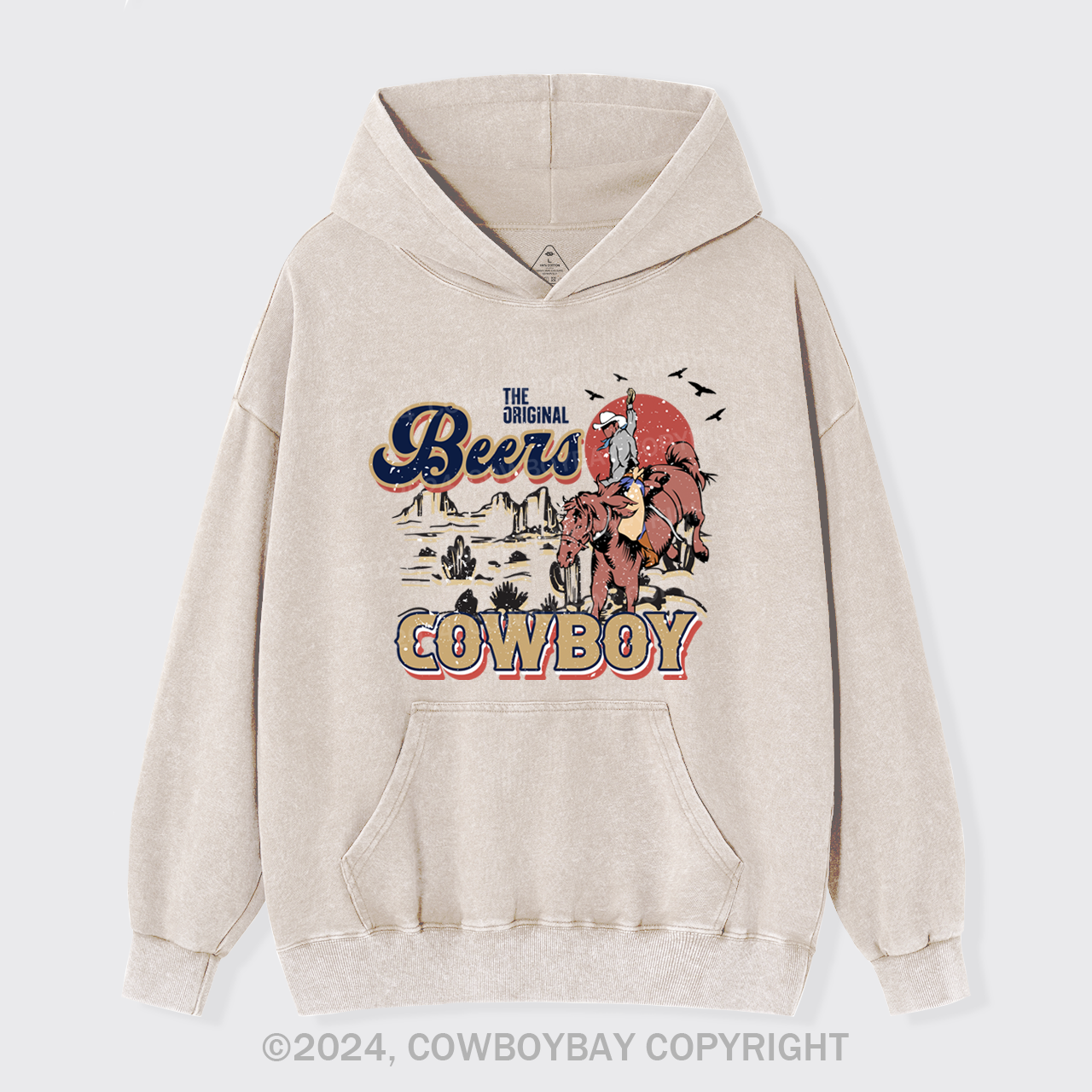 Beers Cowboy On The Wilderness Garment-Dye Hoodies