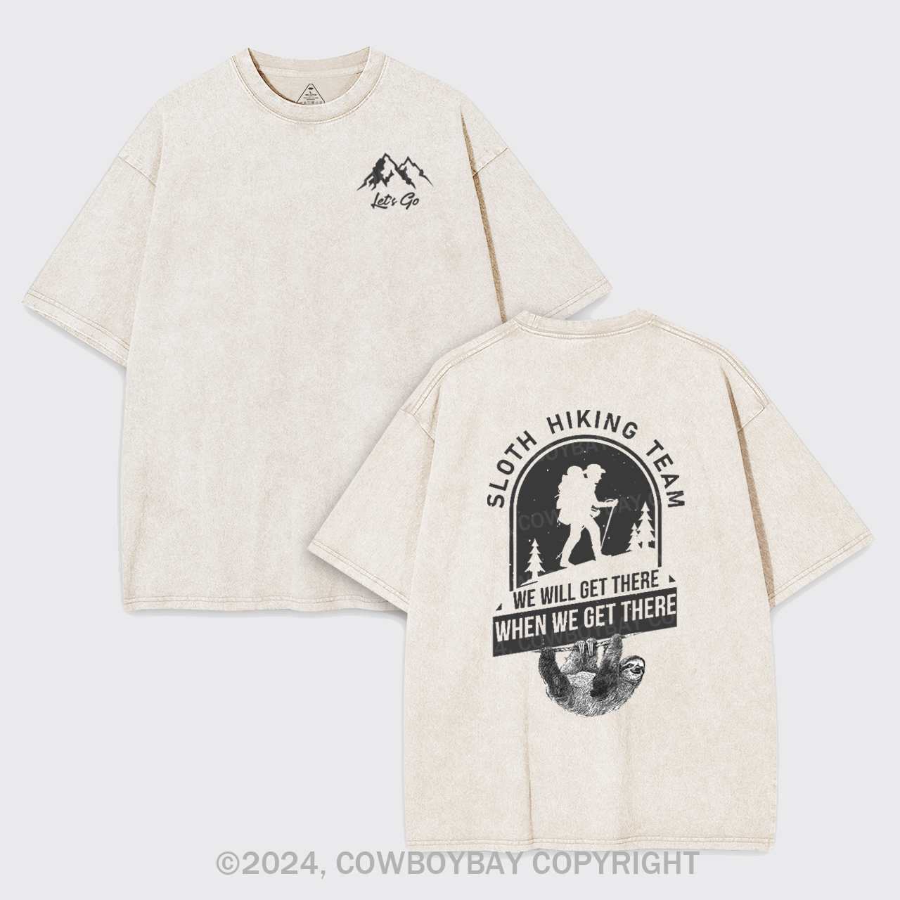 Sloth Hiking Garment-dye Tees