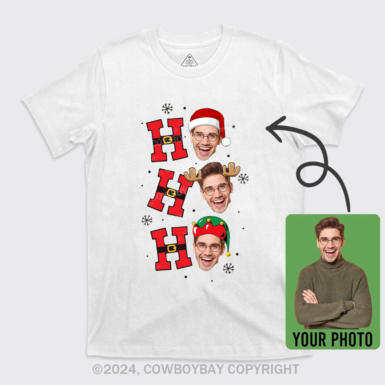 Custom Photos Face Christmas T-Shirts