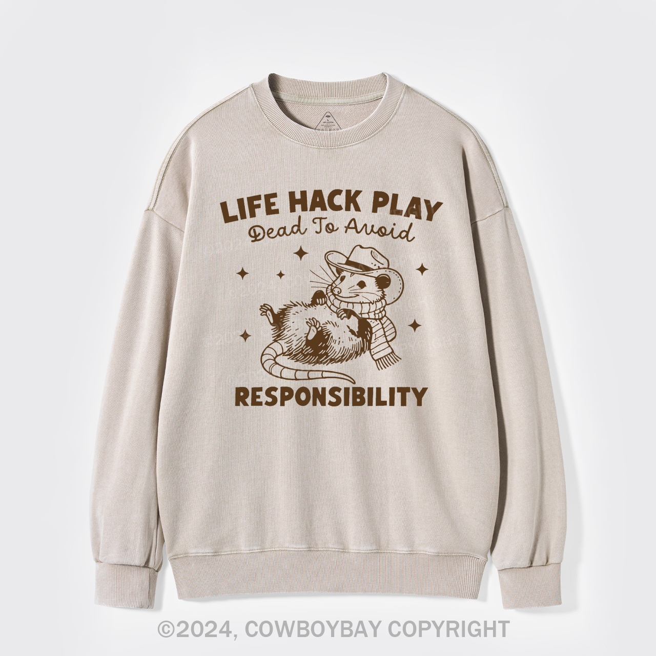 Life Hack Play Dead To Avoid Responsibility Washed Sweatshirts